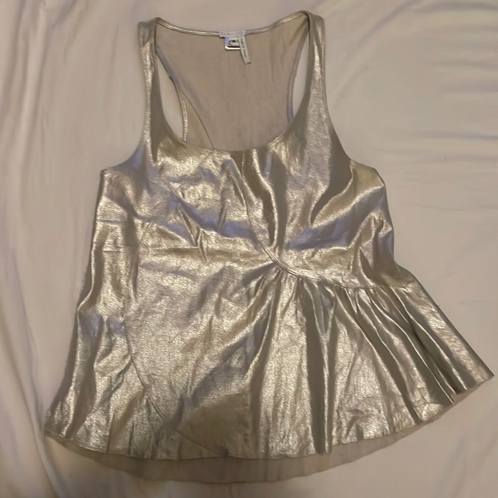 Serpico Silver Metallic Tank Sz Medium EUC